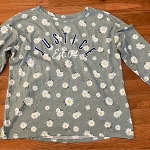 Justice Olive Floral Graphic Tee